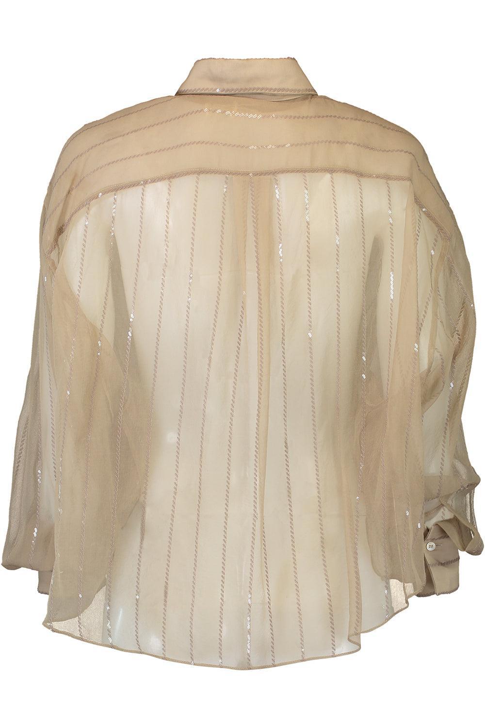 Crispy Vertical Paillette Blouse-NUTSHELL-XS-CLOTHINGTOPBLOUSE-BRUNELLO CUCINELLI