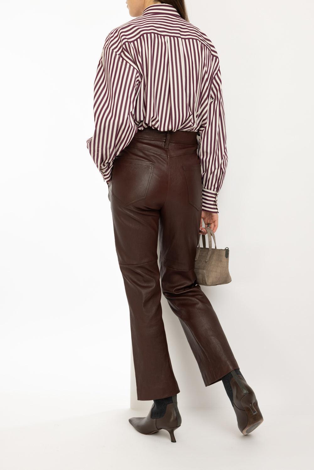 Striped Shiny Tab Shirt-PANABORD-XS-CLOTHINGTOPBLOUSE-BRUNELLO CUCINELLI
