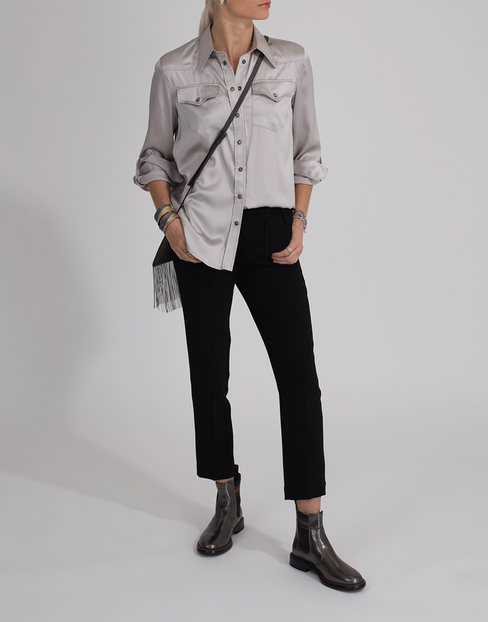 BRUNELLO CUCINELLI-Charmeuse Western Monili Blouse-