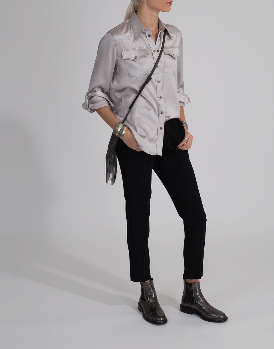 BRUNELLO CUCINELLI-Charmeuse Western Monili Blouse-