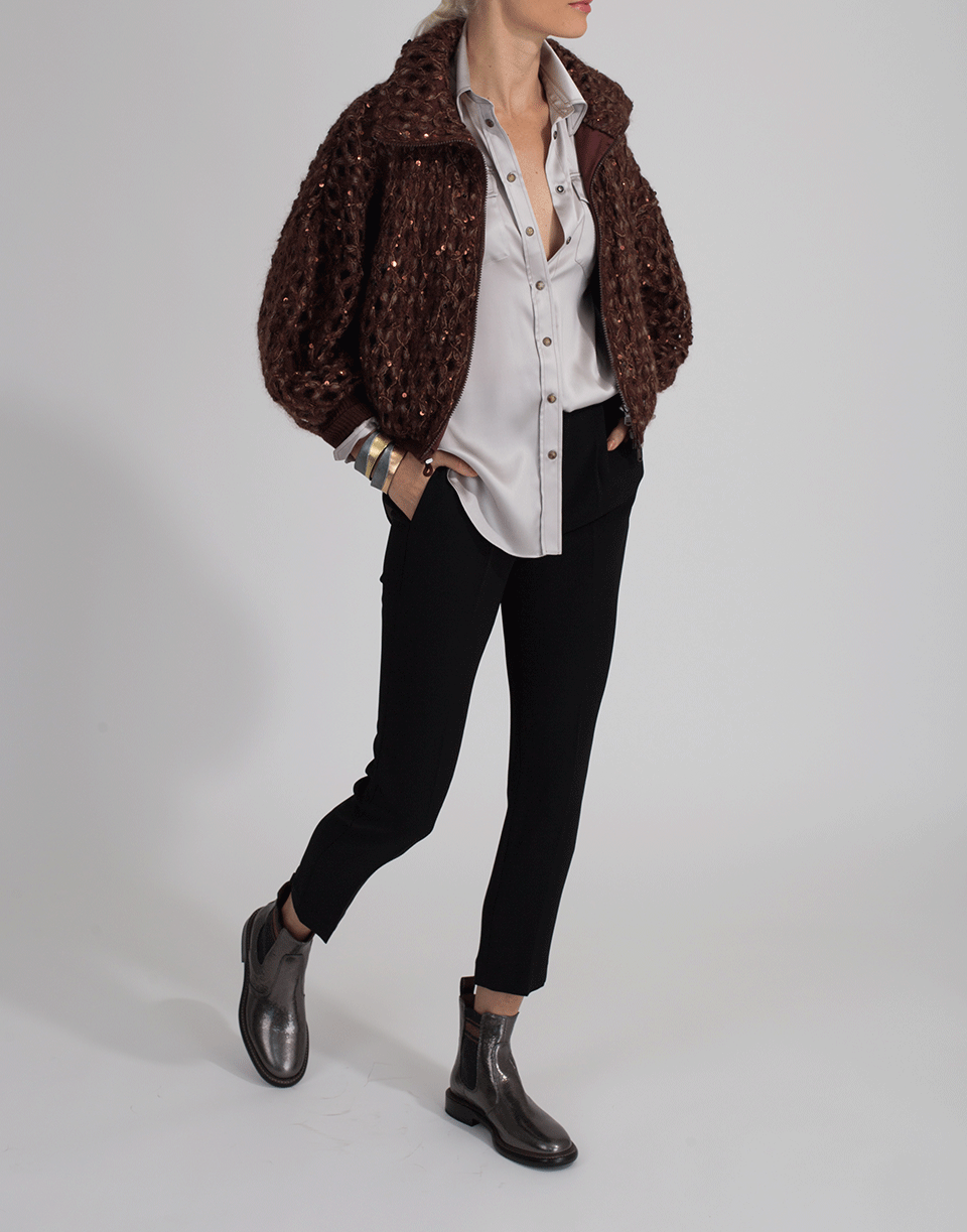 BRUNELLO CUCINELLI-Charmeuse Western Monili Blouse-