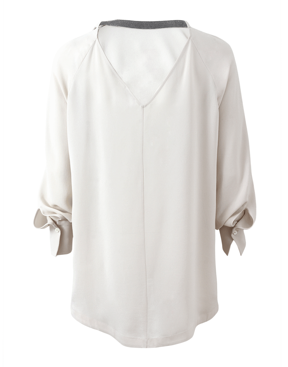 BRUNELLO CUCINELLI-Monili Neck Silk Top-