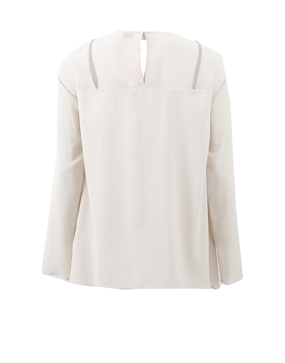 BRUNELLO CUCINELLI-Silk Blouse With Monili Suspenders-