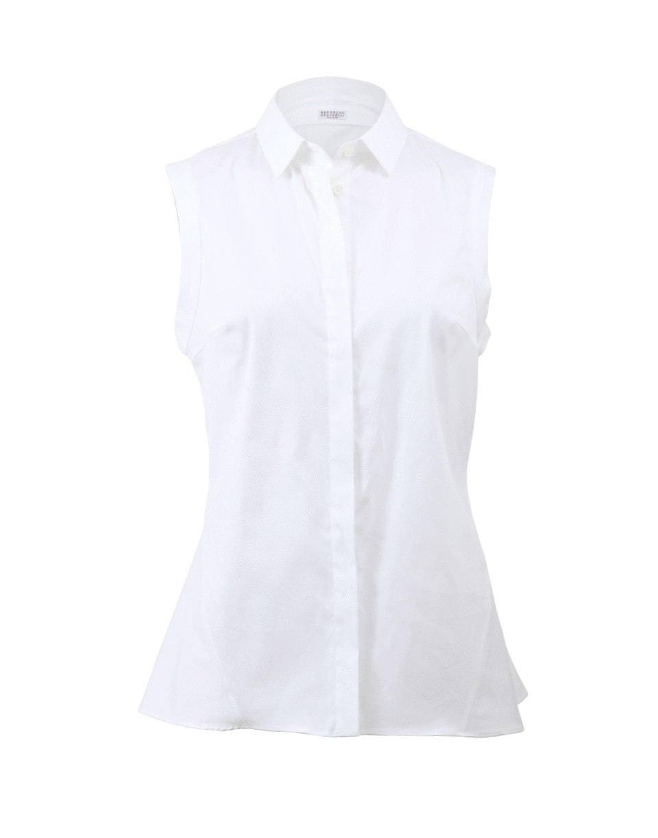 BRUNELLO CUCINELLI-Back Peplum Blouse-