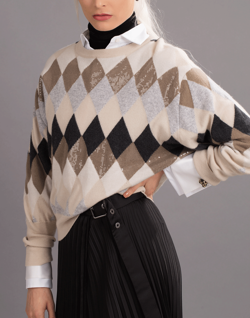 BRUNELLO CUCINELLI-Beaded Cuff Poplin Stretch Blouse-