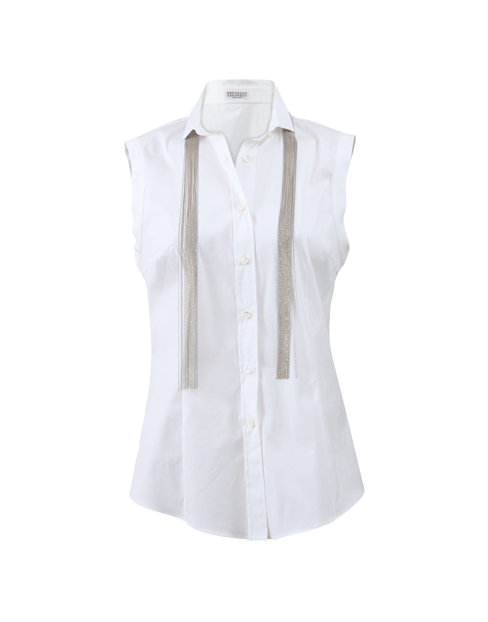 BRUNELLO CUCINELLI-Detachable Monili Poplin Blouse-
