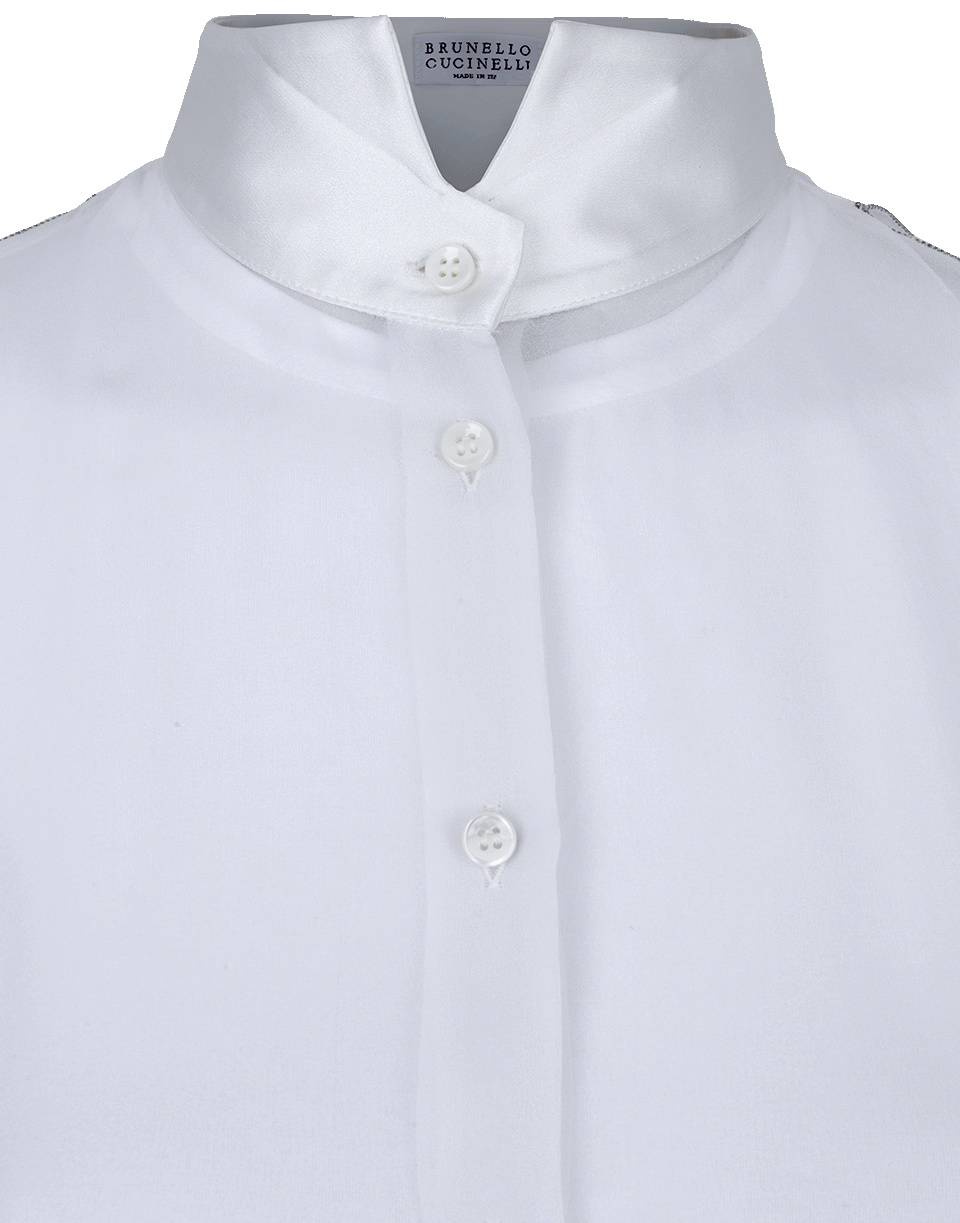 BRUNELLO CUCINELLI-Double Cold Shoulder Top-WHITE