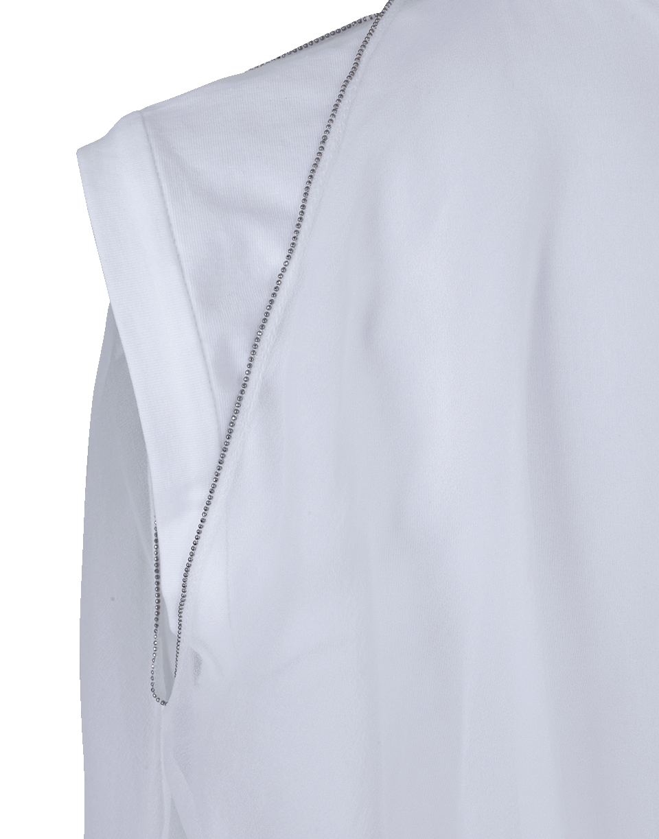 BRUNELLO CUCINELLI-Double Cold Shoulder Top-WHITE