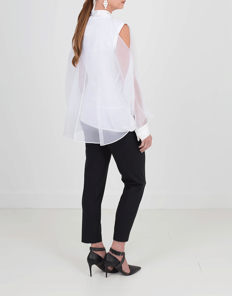 BRUNELLO CUCINELLI-Double Cold Shoulder Top-WHITE