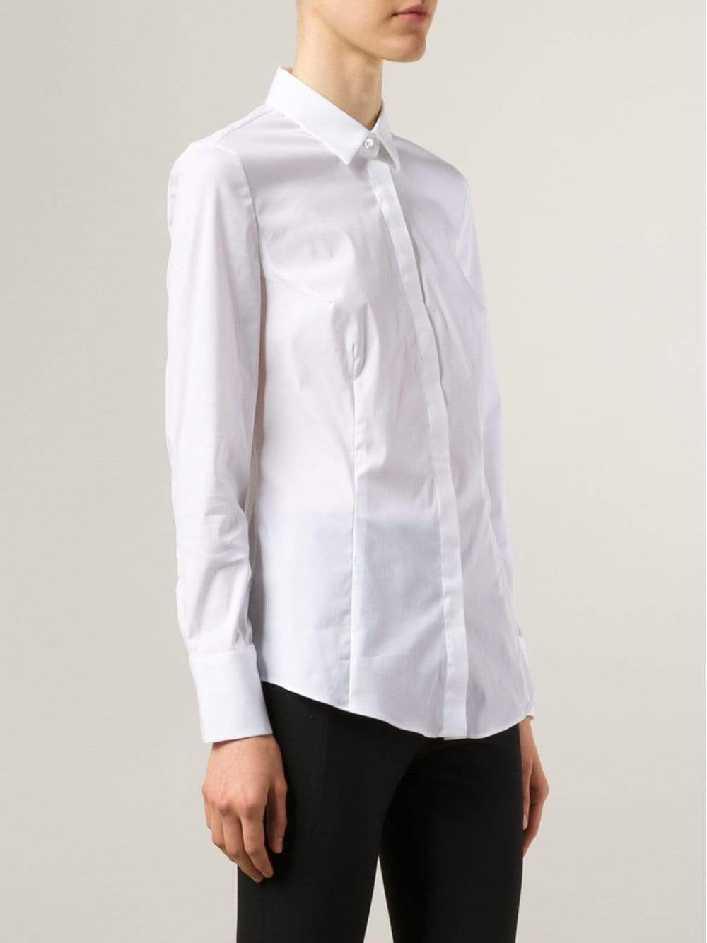 BRUNELLO CUCINELLI-Monili Neck Classic Poplin Shirt-