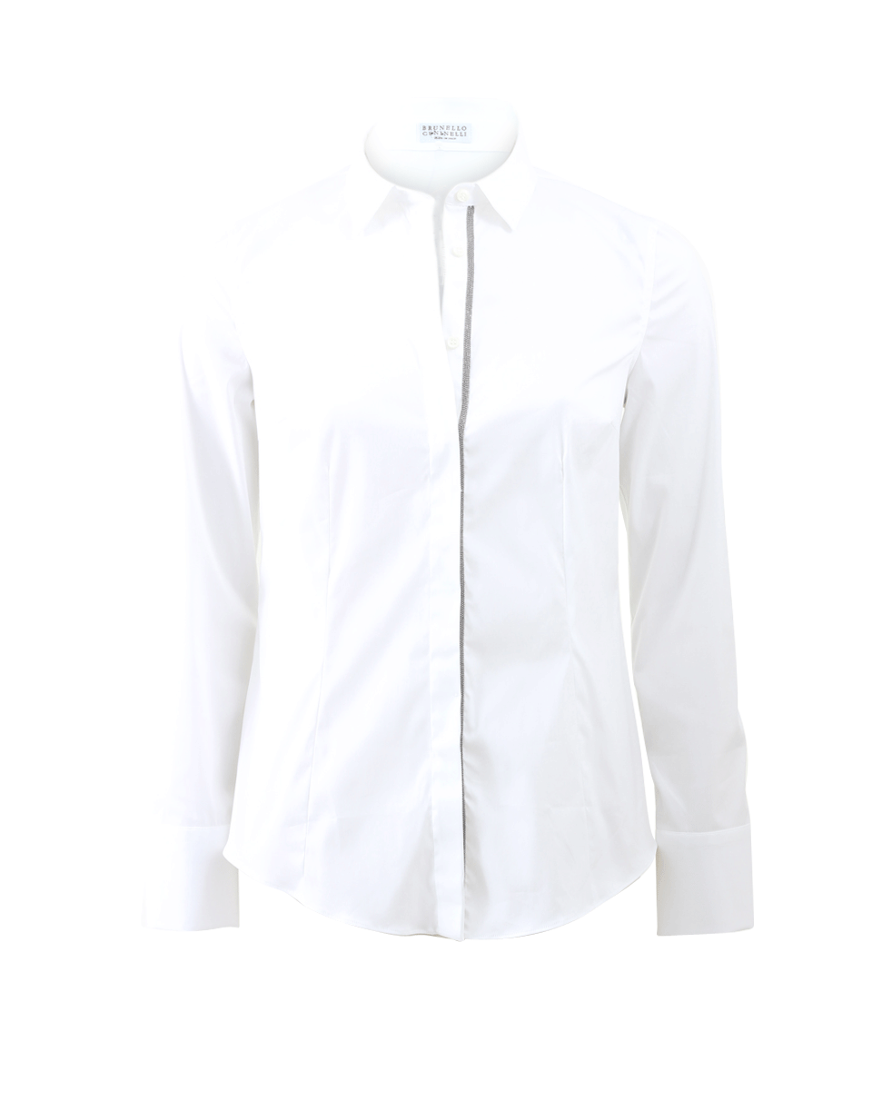 BRUNELLO CUCINELLI-Monili Placket Fitted Blouse-