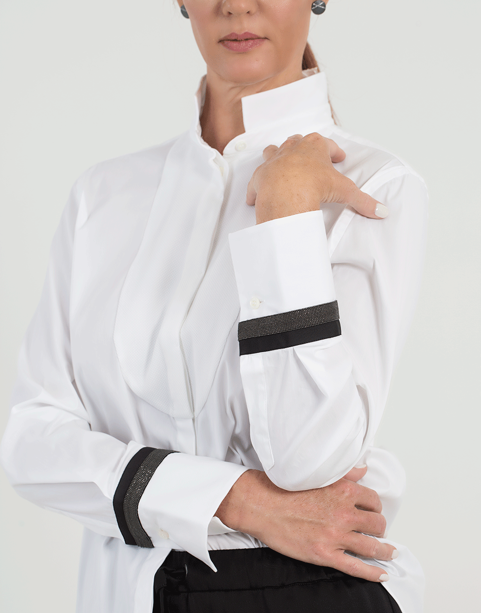 BRUNELLO CUCINELLI-Pique Blouse-