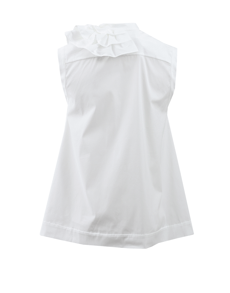 BRUNELLO CUCINELLI-Stretch Cotton Ruffle Blouse-