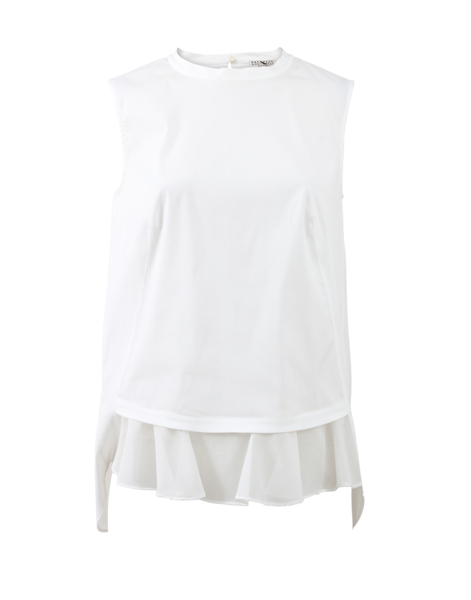 BRUNELLO CUCINELLI-Voile Ruffle Blouse-