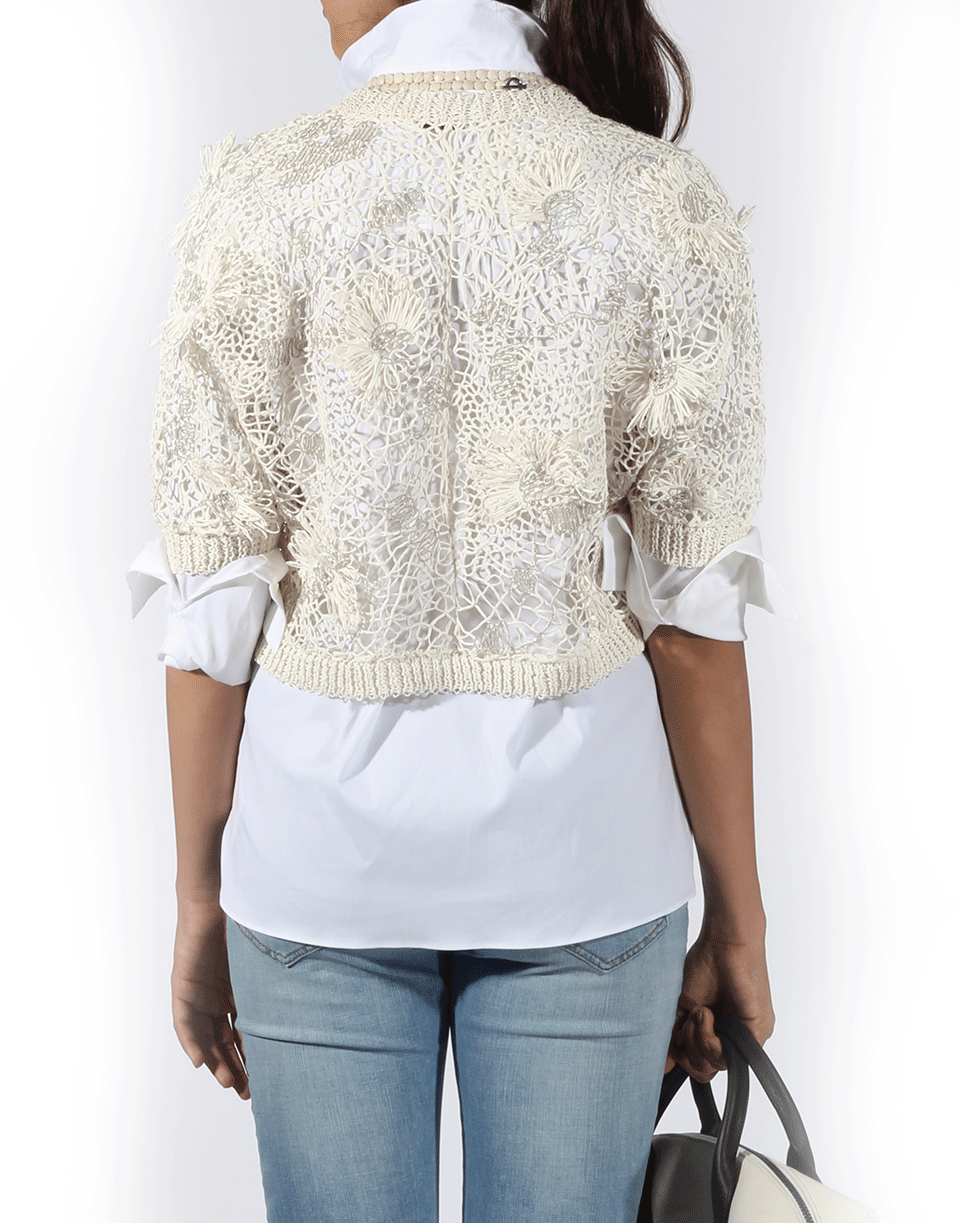 BRUNELLO CUCINELLI-Voile Ruffle Hem Blouse-