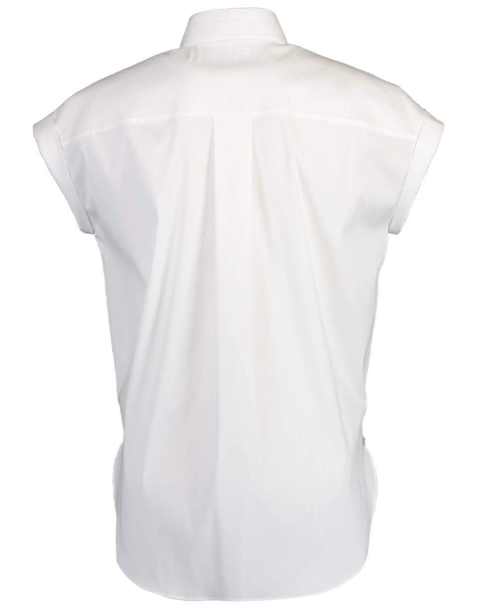 BRUNELLO CUCINELLI-Cotton Stretch Poplin Short Sleeve Blouse-