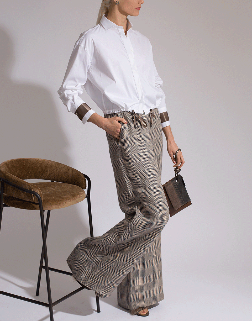 BRUNELLO CUCINELLI-Drawstring Cropped Blouse-