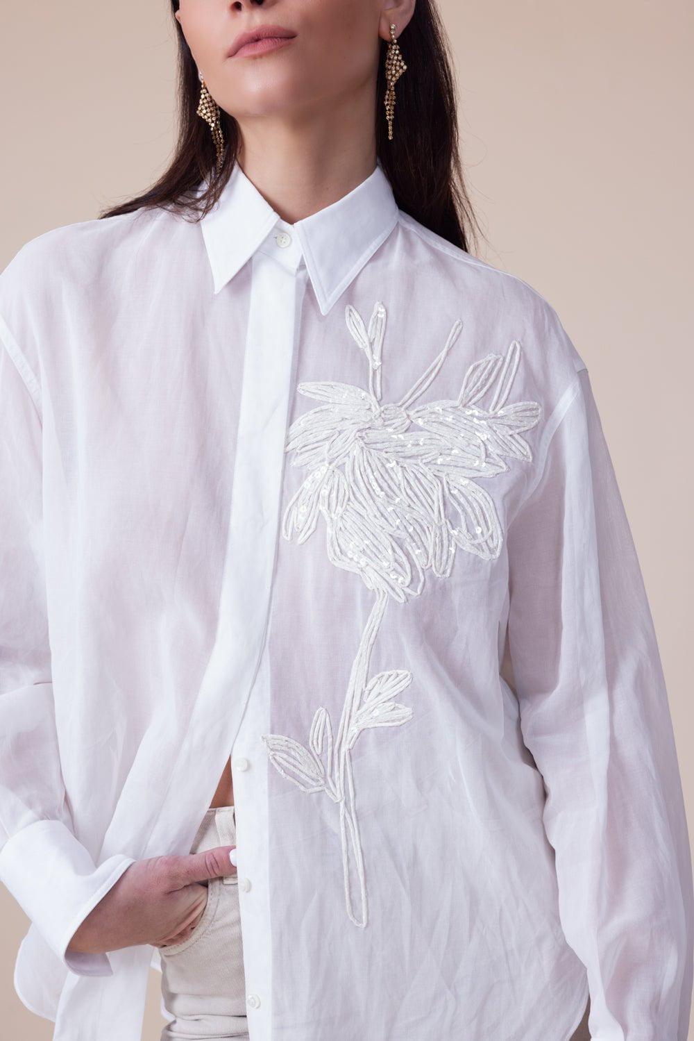 BRUNELLO CUCINELLI-Long Sleeve Magnolia Blouse-