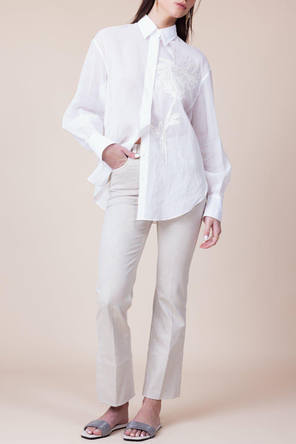 BRUNELLO CUCINELLI-Long Sleeve Magnolia Blouse-