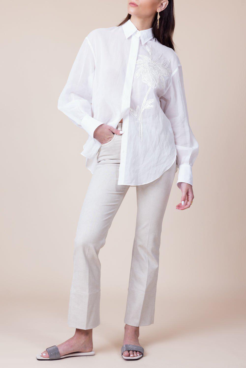 BRUNELLO CUCINELLI-Long Sleeve Magnolia Blouse-