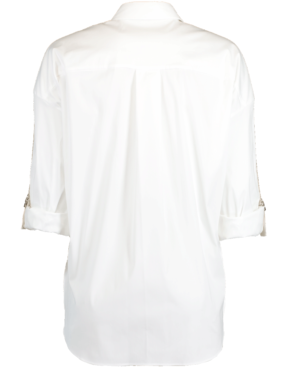 BRUNELLO CUCINELLI-Monili Sleeve Poplin Blouse-