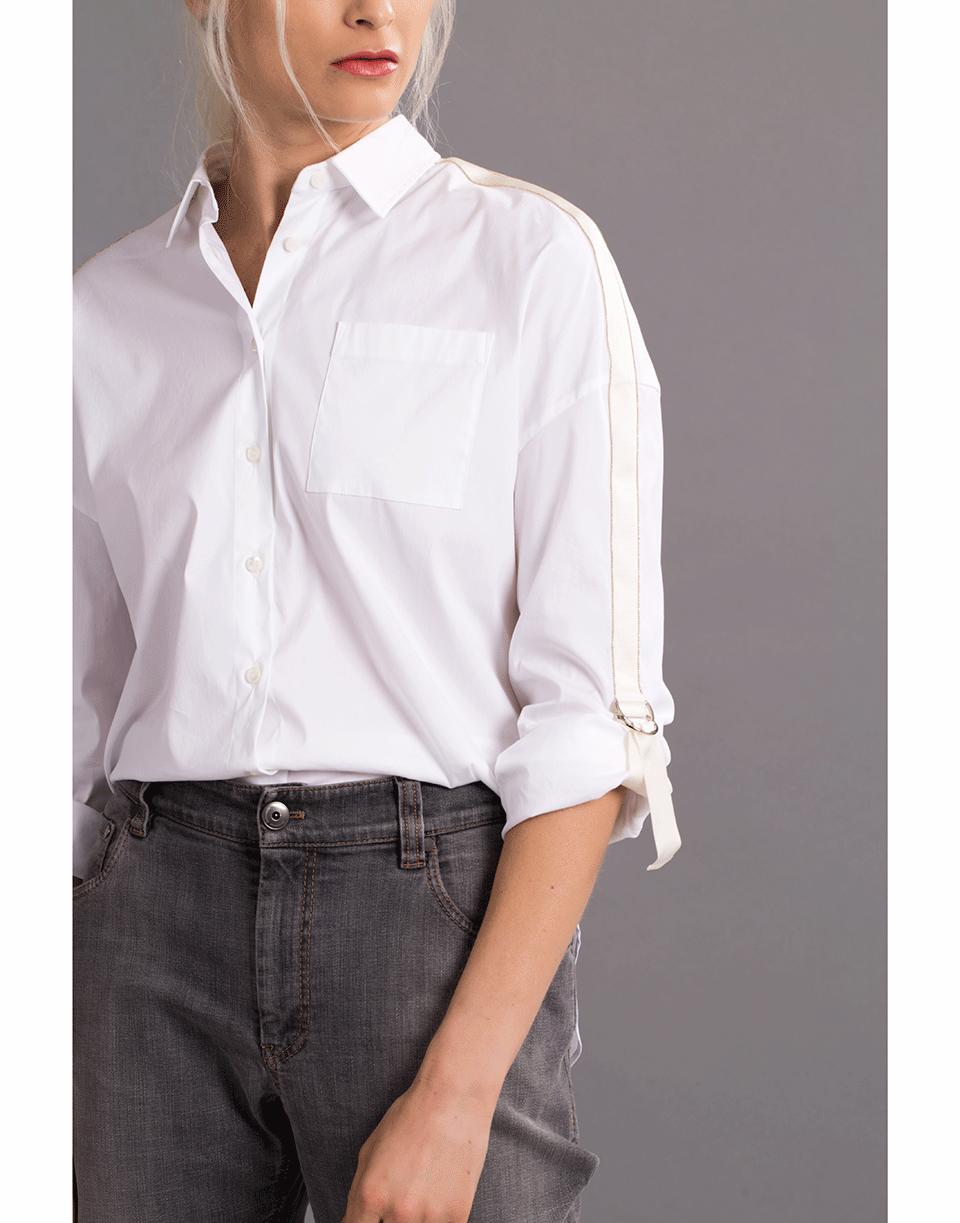 BRUNELLO CUCINELLI-Monili Sleeve Poplin Blouse-