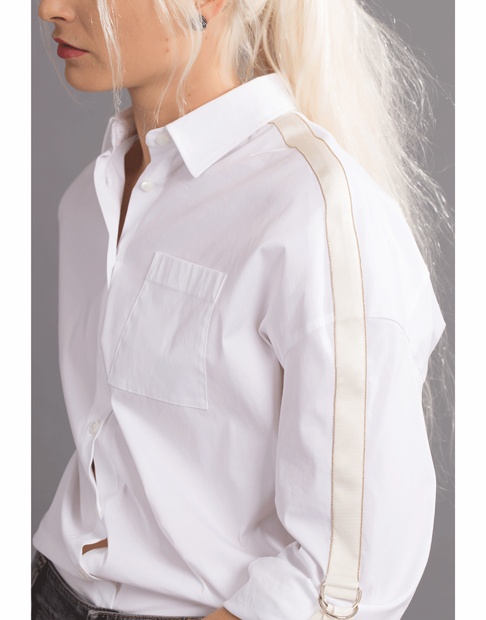 BRUNELLO CUCINELLI-Monili Sleeve Poplin Blouse-