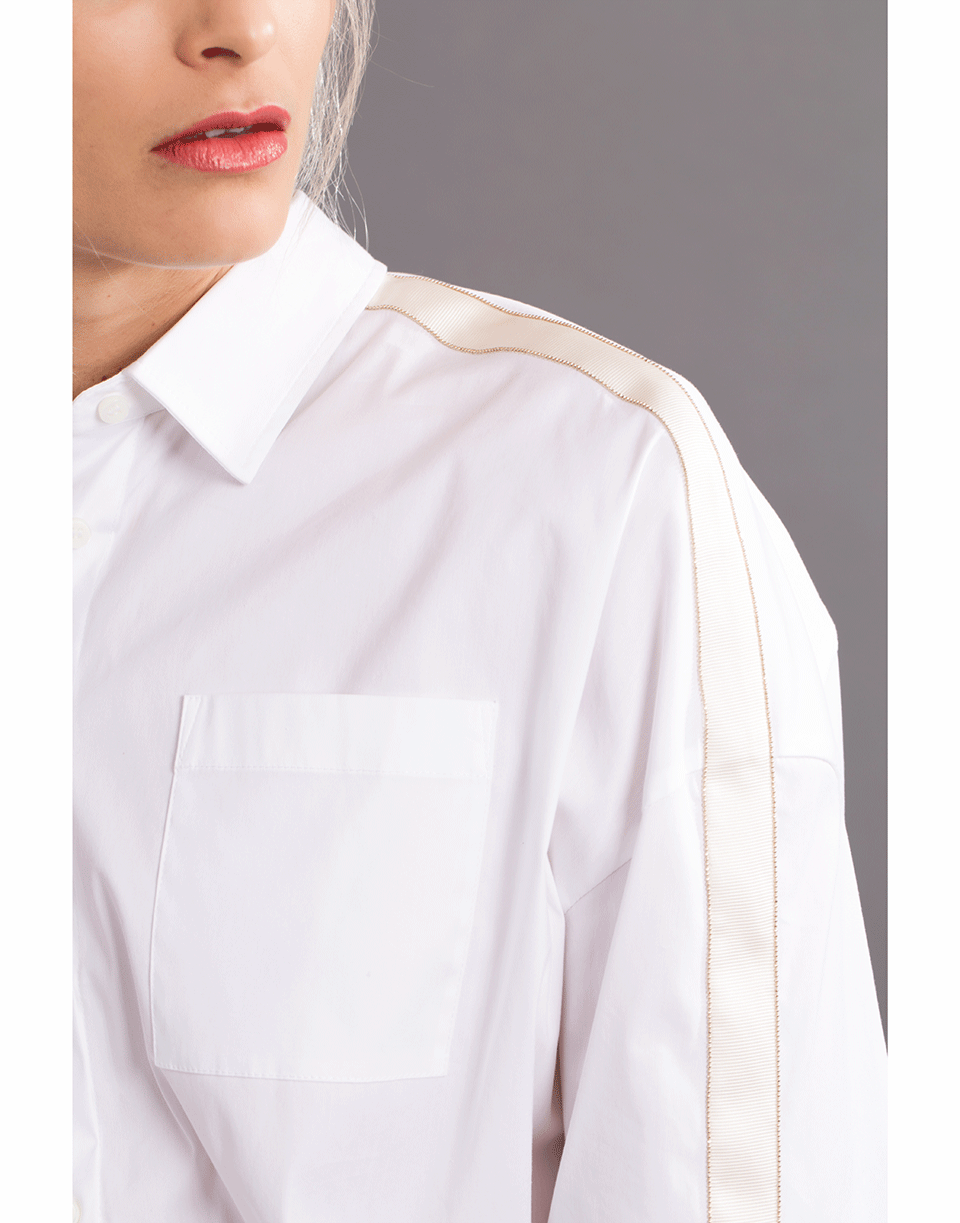 BRUNELLO CUCINELLI-Monili Sleeve Poplin Blouse-