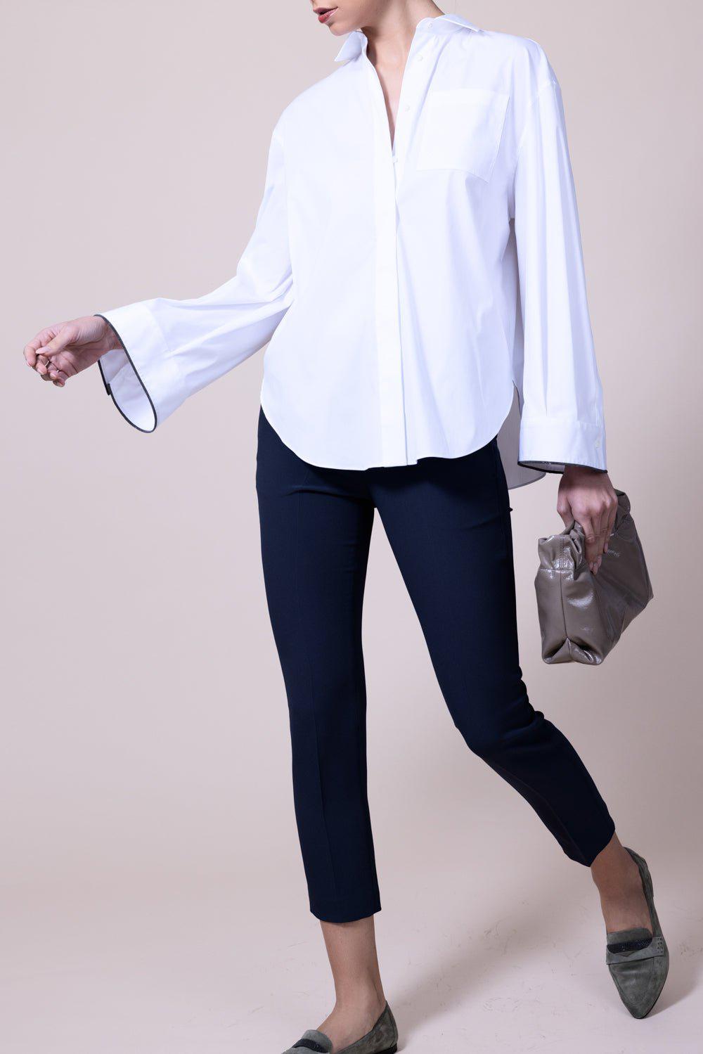 BRUNELLO CUCINELLI-Monili Trim Bell Sleeve Blouse-