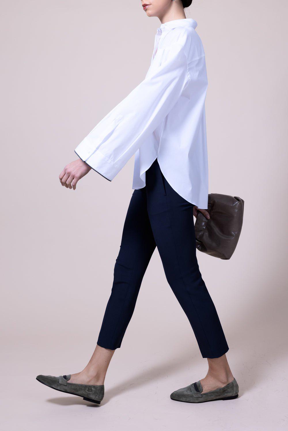 BRUNELLO CUCINELLI-Monili Trim Bell Sleeve Blouse-