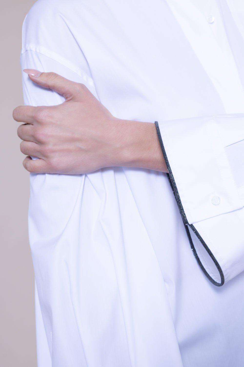 BRUNELLO CUCINELLI-Monili Trim Bell Sleeve Blouse-