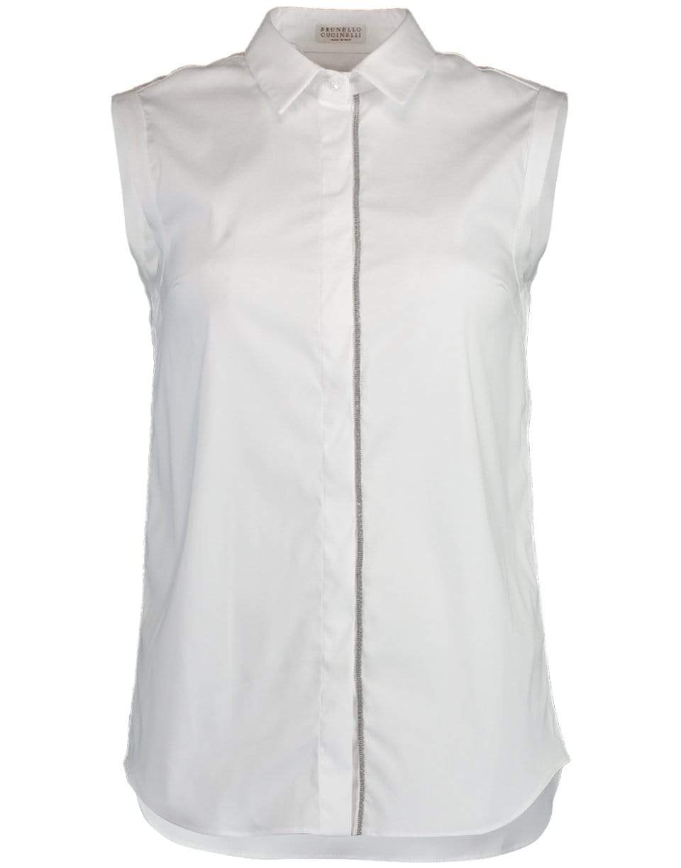 BRUNELLO CUCINELLI-Sleeveless Button Up Blouse-