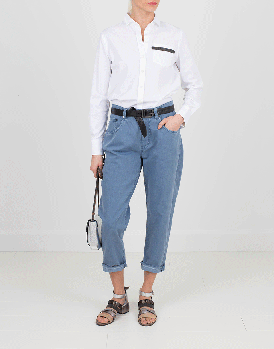 BRUNELLO CUCINELLI-Poplin Blouse With Pocket-
