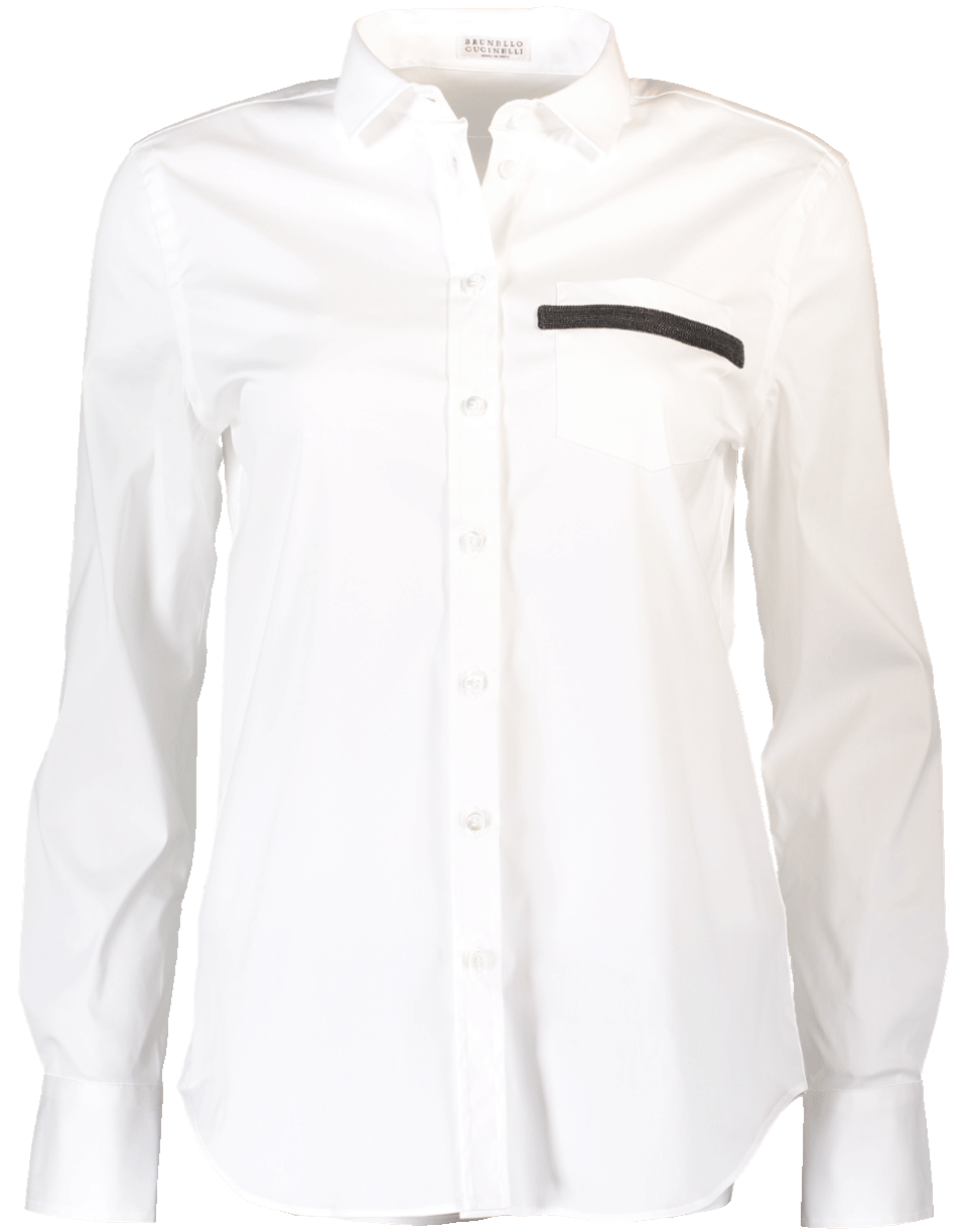 BRUNELLO CUCINELLI-Poplin Blouse With Pocket-