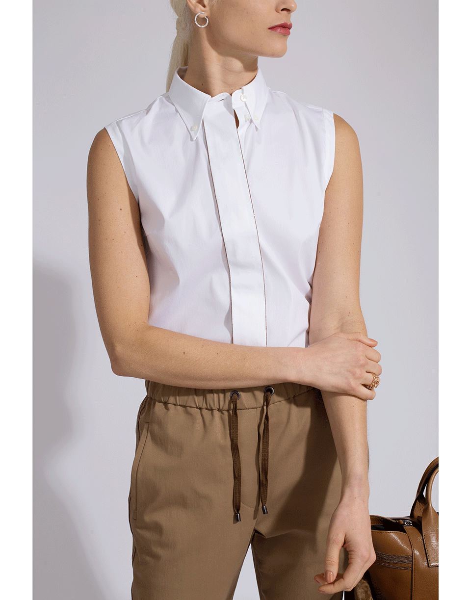 BRUNELLO CUCINELLI-Poplin Button Down Blouse-