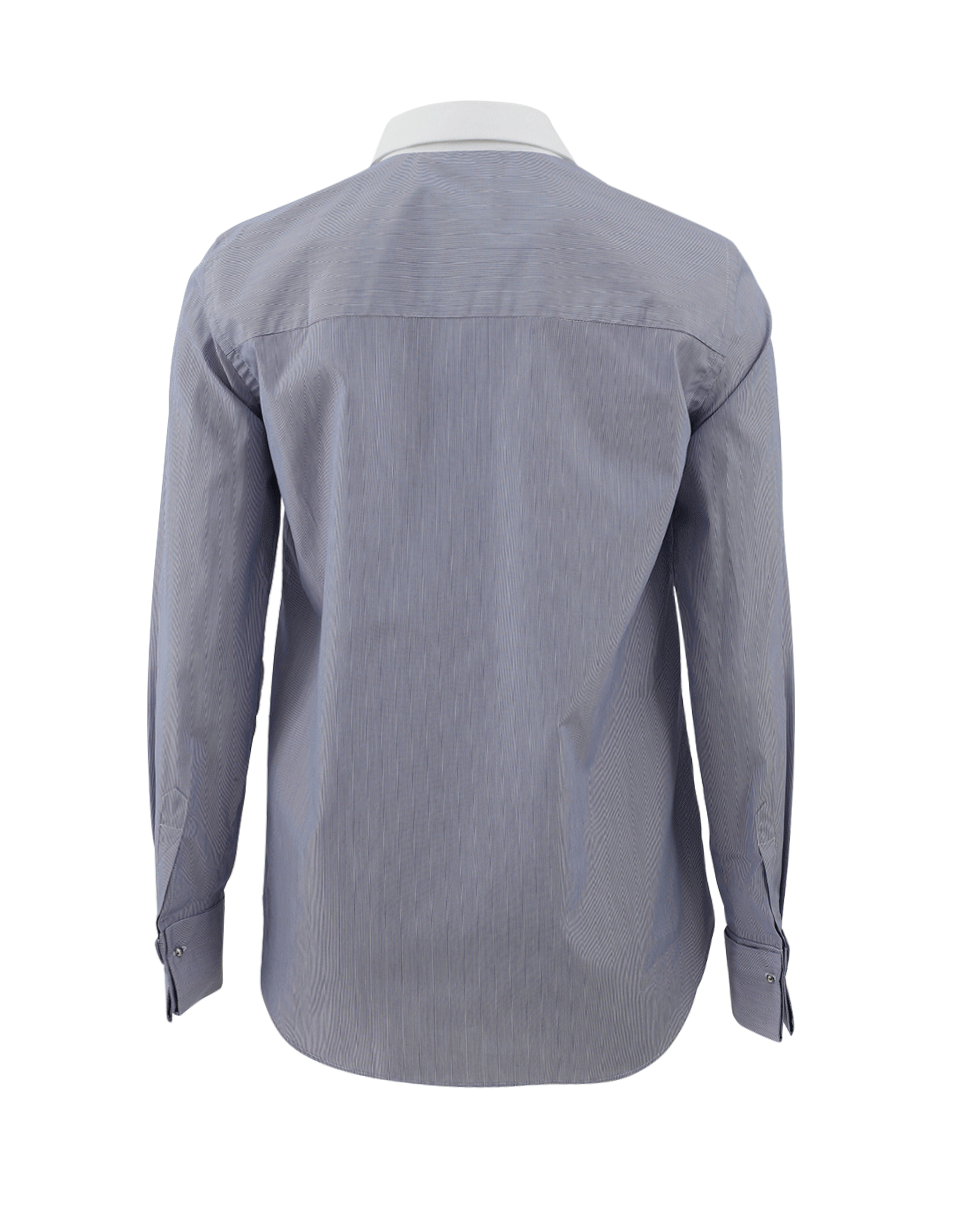 BRUNELLO CUCINELLI-Mini Stripe Collared Blouse-