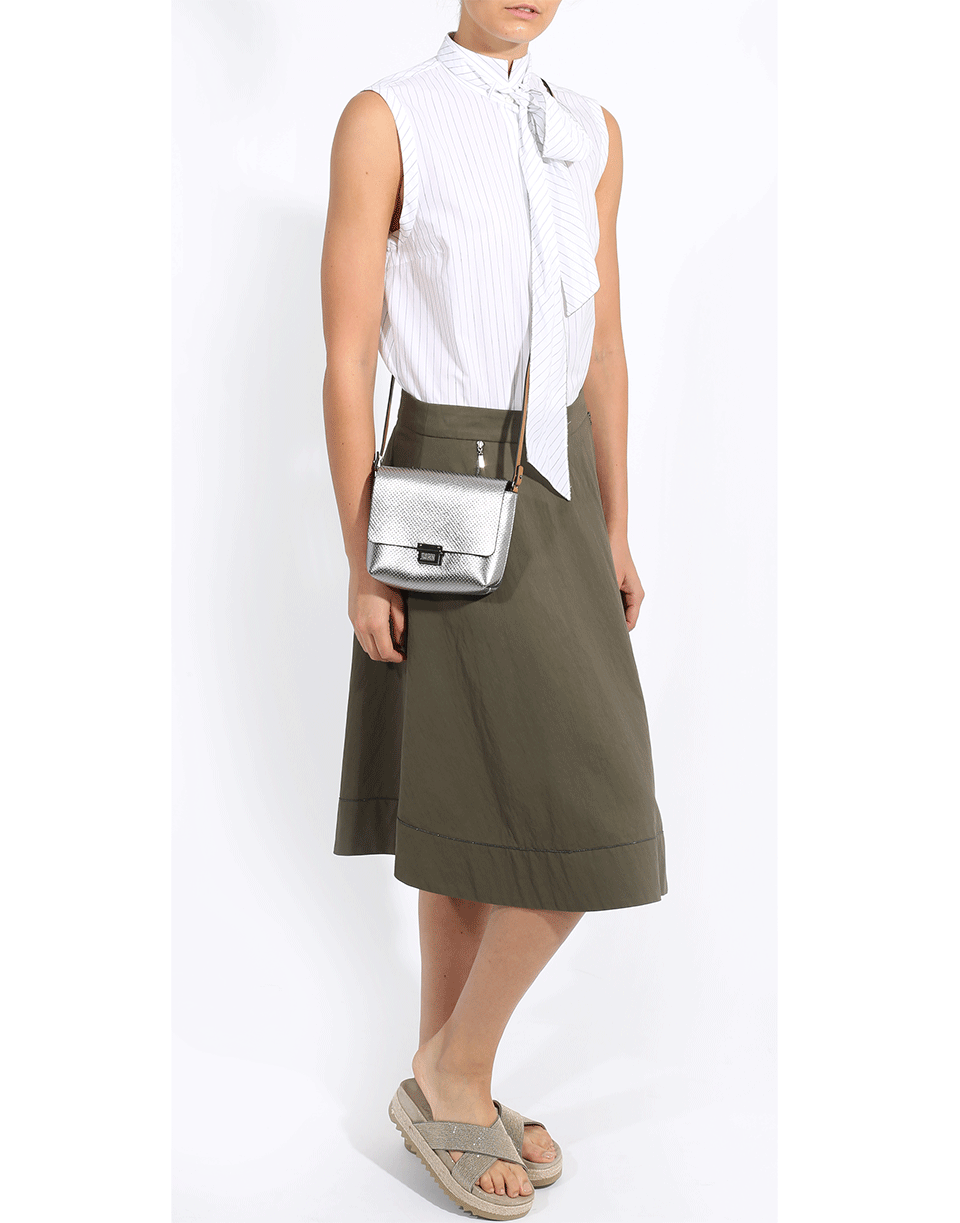 BRUNELLO CUCINELLI-Striped Monili Trim Blouse-