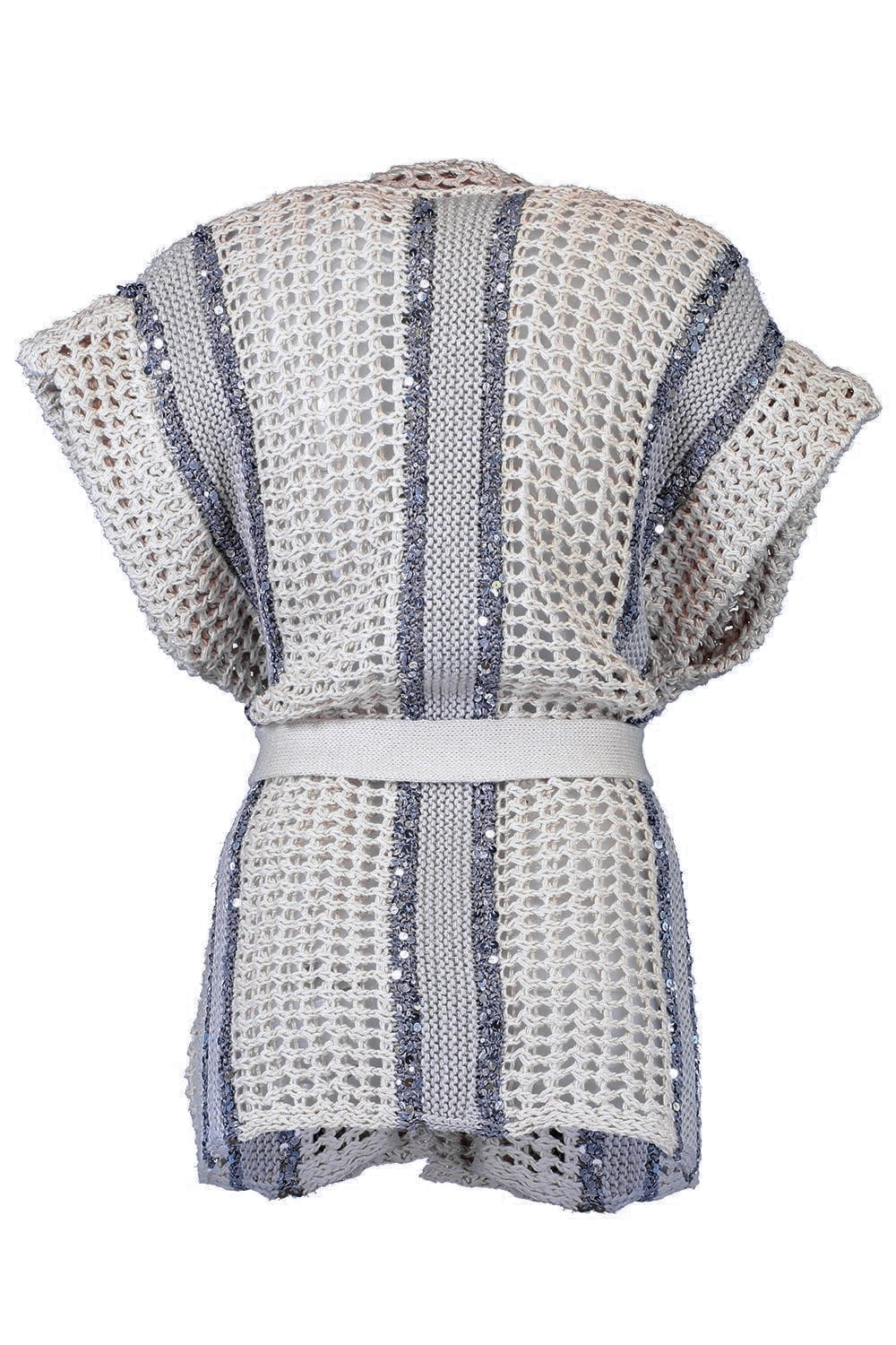 BRUNELLO CUCINELLI-Dazzling Stripe Cardigan-