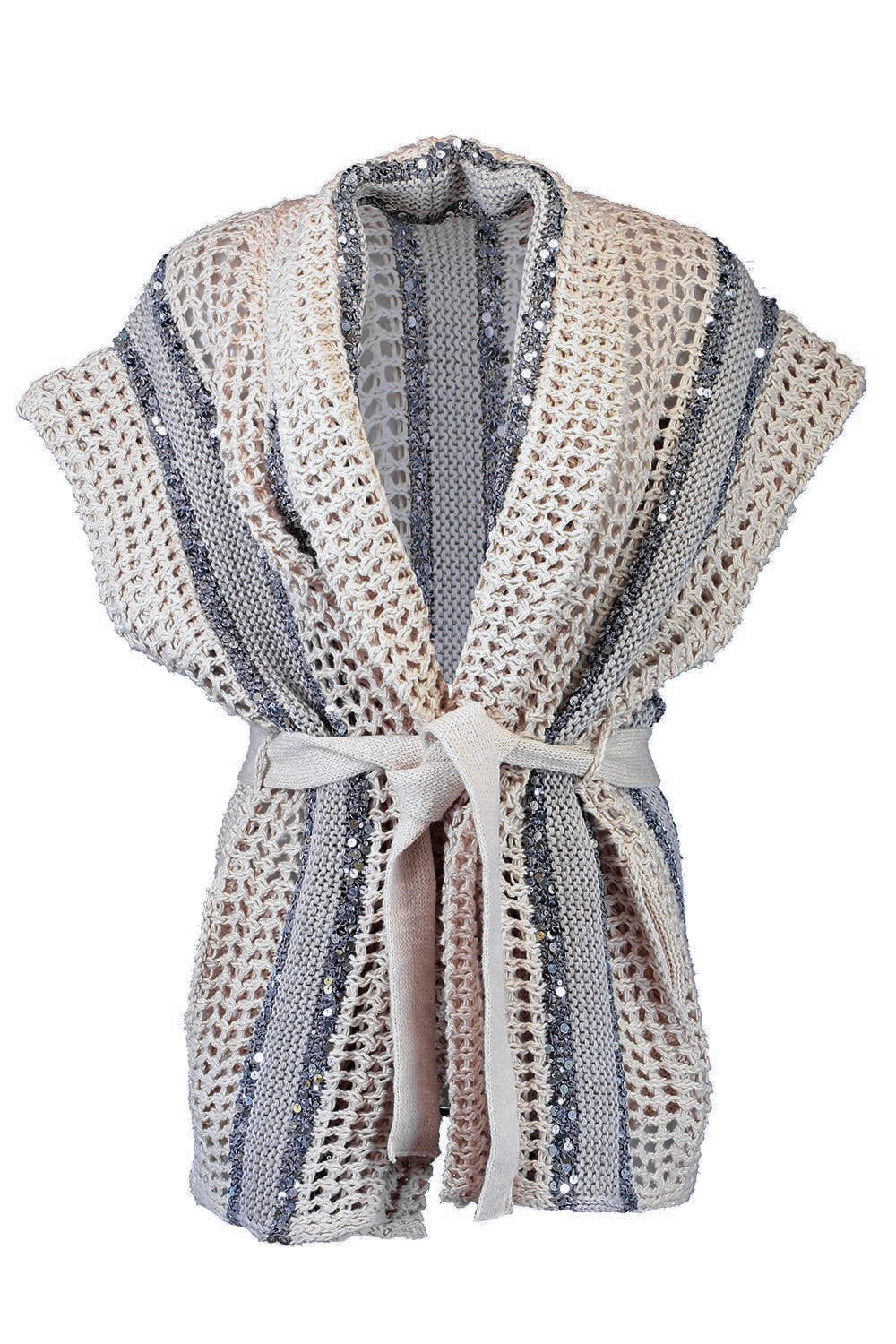 BRUNELLO CUCINELLI-Dazzling Stripe Cardigan-