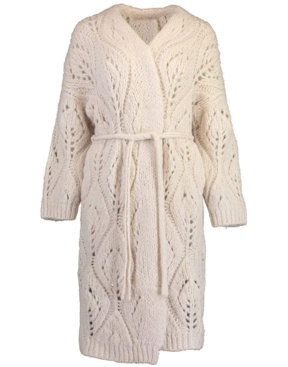 BRUNELLO CUCINELLI-Long Lace Alpaca Belted Cardigan-
