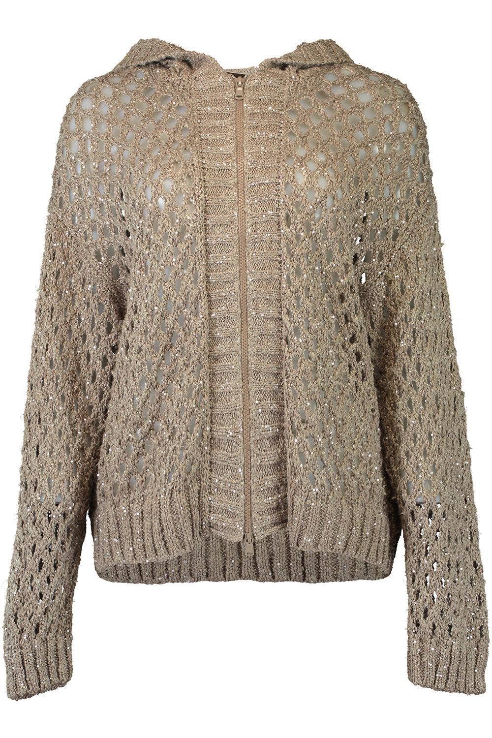 Sparkling Zip Cardigan-BEIGE-XS-CLOTHINGTOPCARDIGAN-BRUNELLO CUCINELLI