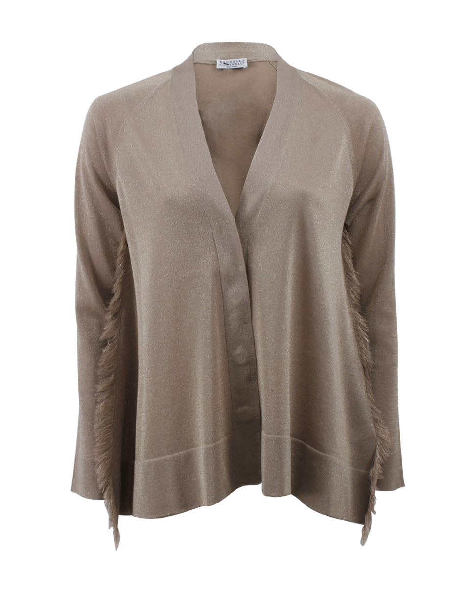 BRUNELLO CUCINELLI-Cardigan With Fringe Detail-
