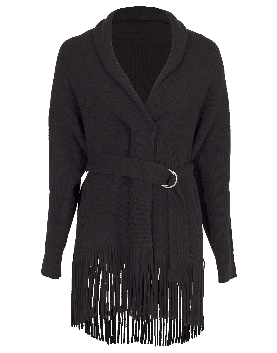 BRUNELLO CUCINELLI-Belted Shawl Collar Cardigan-BLACK