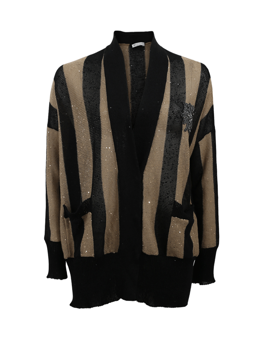 BRUNELLO CUCINELLI-Striped Cardigan-