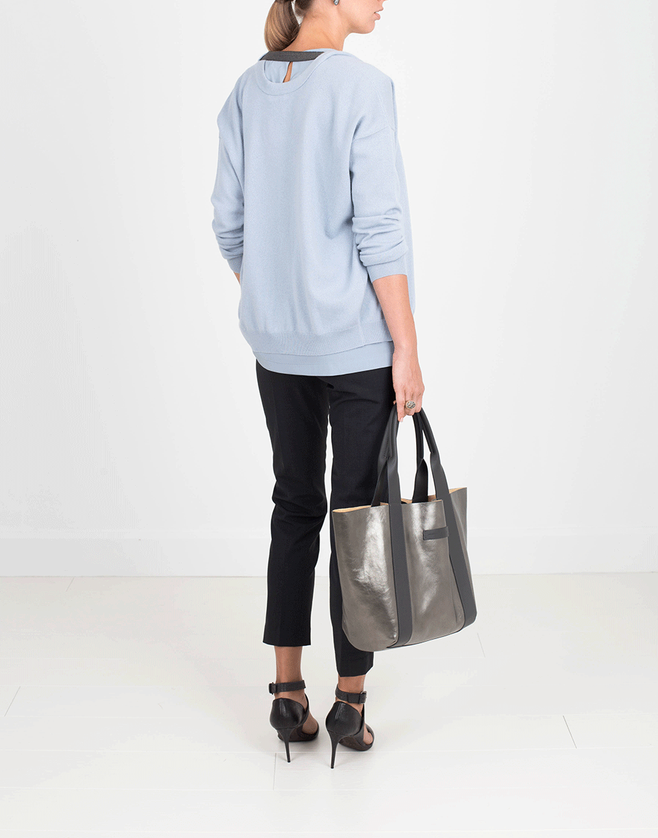 BRUNELLO CUCINELLI-Snap Cardigan With Monili Strap-