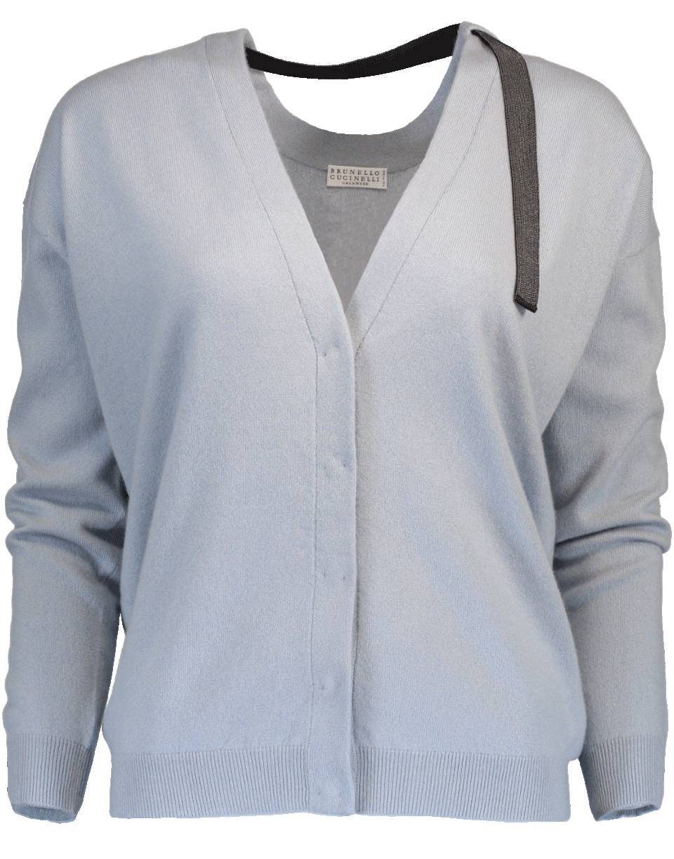 BRUNELLO CUCINELLI-Snap Cardigan With Monili Strap-
