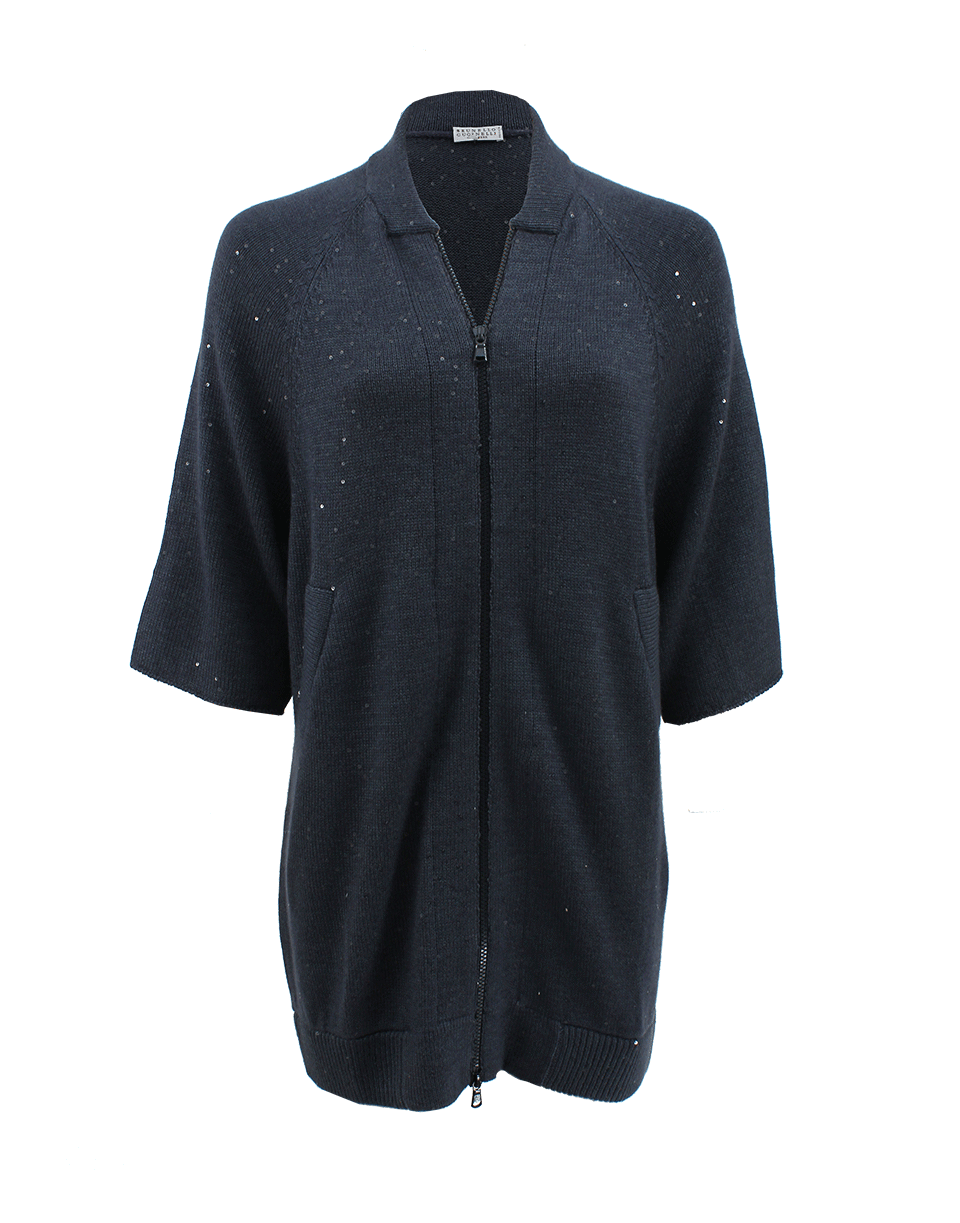 BRUNELLO CUCINELLI-Funnel Sleeve Paillette Cardigan-
