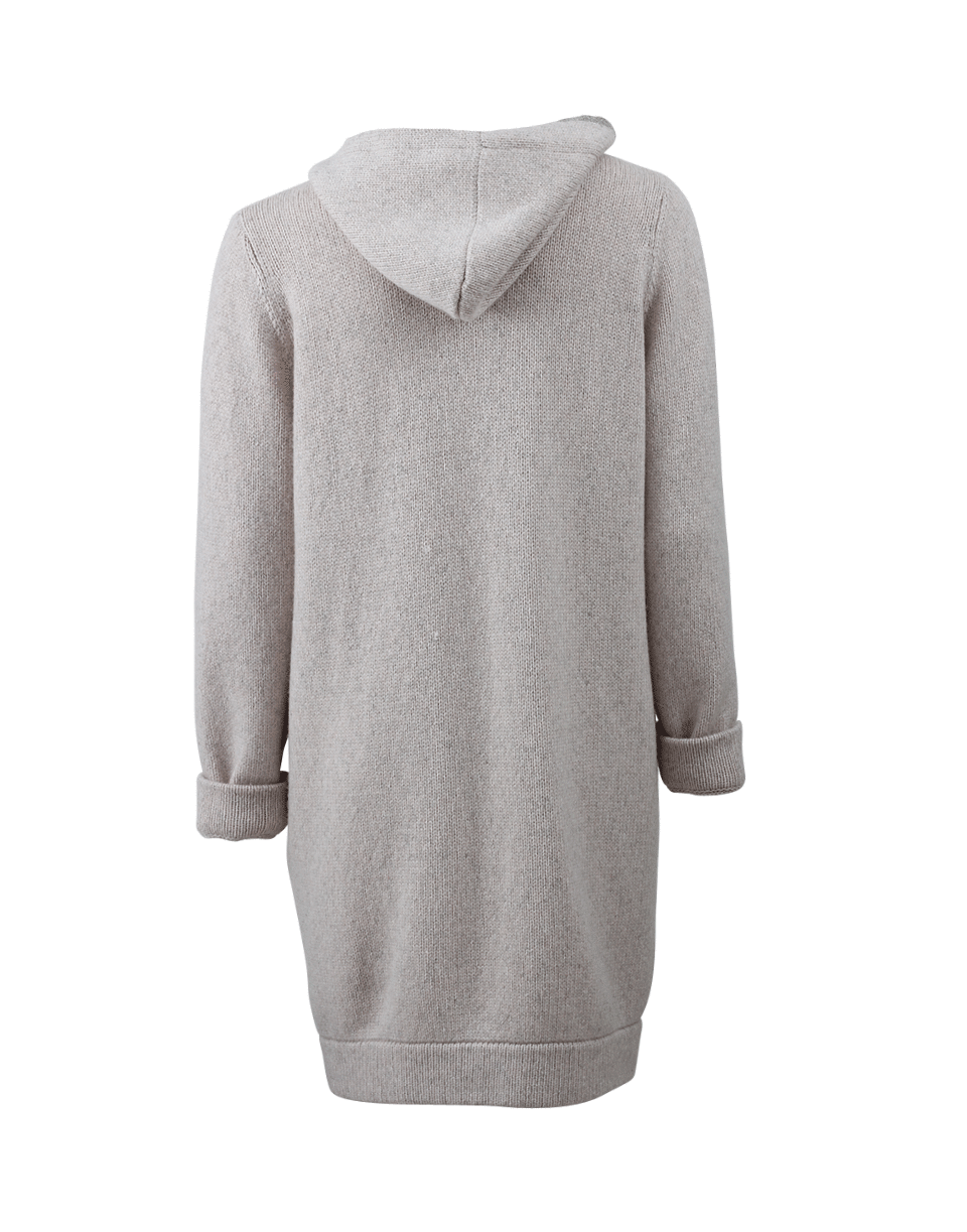 BRUNELLO CUCINELLI-Long Hooded Cardigan With Monili Trim-