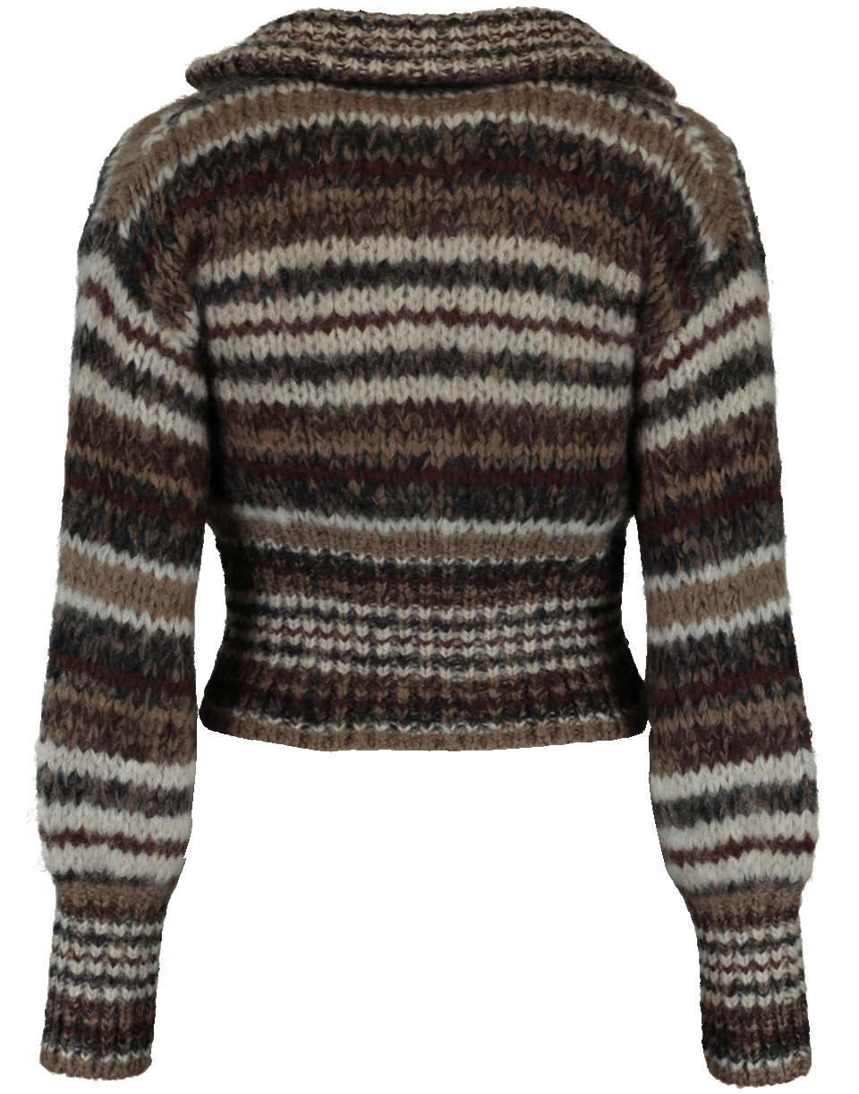 BRUNELLO CUCINELLI-Cropped Striped Cardigan-