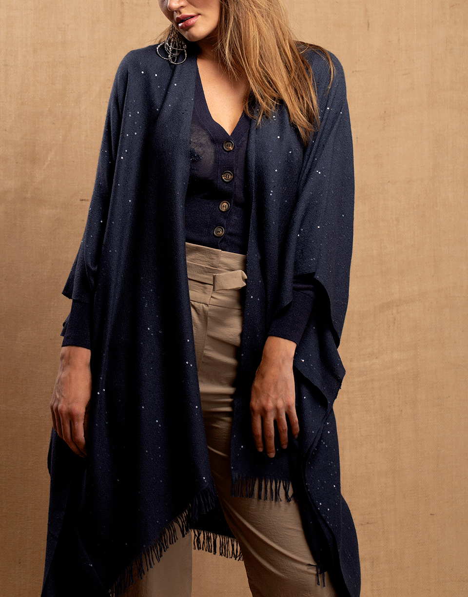 BRUNELLO CUCINELLI-Embroidered V-Neck Paillette Cardigan-